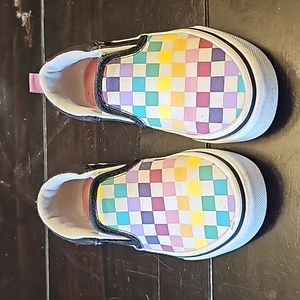 Vans rainbow checkerboard kids size 11